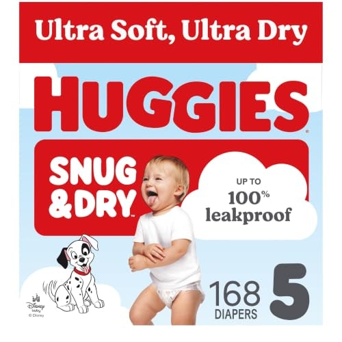 Huggies Snug & Dry Diapers Size 5 168-Count: $47.41 Huggies Snug & Dry Diapers Size 5 168-Count: $47.41