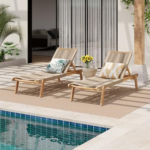 Christopher Knight Home Outdoor Wood Adjustable Chaise Lounge 2-Pack: $439.74