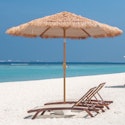 Ainfox 7.5-Foot Thatched Tiki Patio Umbrella for $35 + free shipping w/ $35