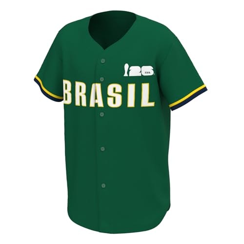 Outerstuff Brazil FIFA World Cup 2026 Men's Short-Sleeve Baseball Jersey: $8.20 Outerstuff Brazil FIFA World Cup 2026 Men's Short-Sleeve Baseball Jersey: $8.20