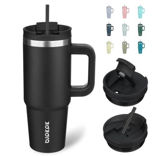 BJPKPK 30-oz Stainless Steel Insulated Tumbler with Handle and Straw: $13.99 BJPKPK 30-oz Stainless Steel Insulated Tumbler with Handle and Straw: $13.99