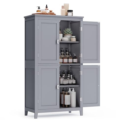 Vasagle 4-Door Bathroom Floor Storage Cabinet: $76.99 Vasagle 4-Door Bathroom Floor Storage Cabinet: $76.99
