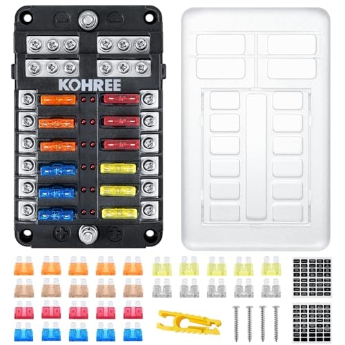 Kohree 12-Way 12V Waterproof Marine Fuse Block: $15.98 Kohree 12-Way 12V Waterproof Marine Fuse Block: $15.98