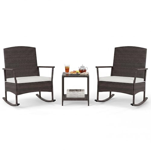 Tangkula 3-Piece Rocking Wicker Bistro Set: $133.49 Tangkula 3-Piece Rocking Wicker Bistro Set: $133.49