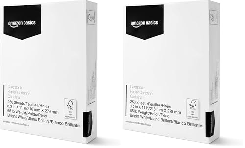 Amazon Basics 8.5" x 11" 65lb Cardstock Paper 500-Sheet Pack: $21.26