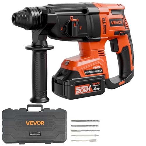 Vevor 1-1/8\" 20V Cordless SDS-Plus Rotary Hammer Drill: $73.42