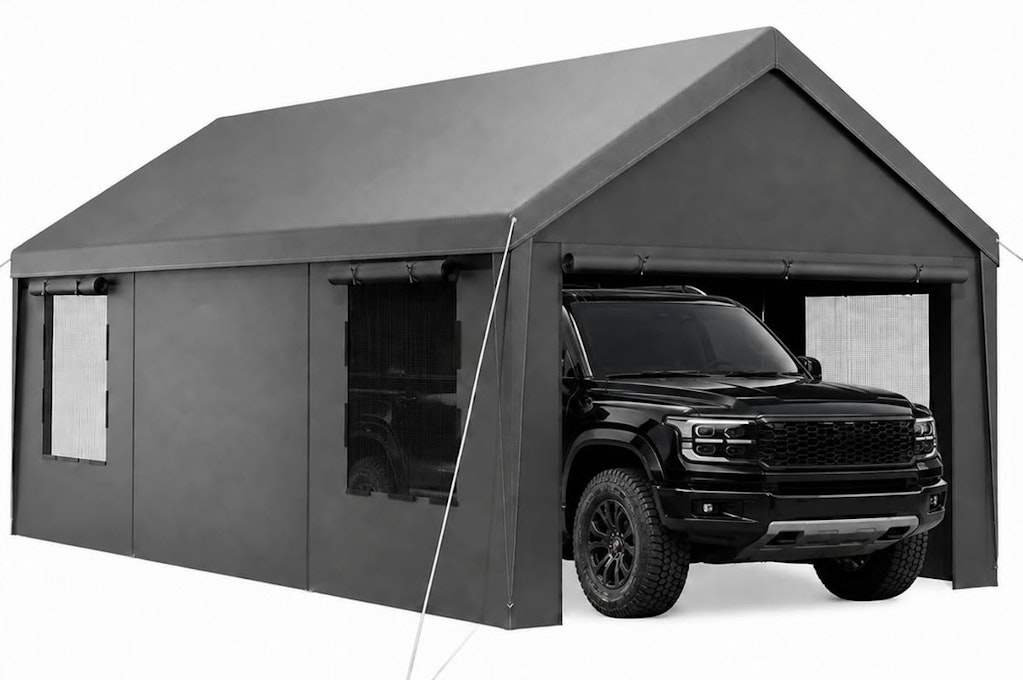 Velway 12x20-Foot Carport Canopy & Portable Garage: $198 Velway 12x20-Foot Carport Canopy & Portable Garage: $198