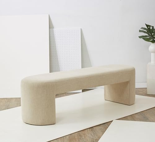Safavieh Couture Dallyce Linen Upholstered Bench: $332.72 Safavieh Couture Dallyce Linen Upholstered Bench: $332.72