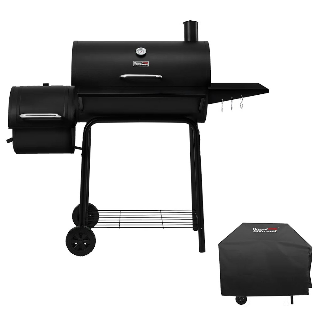 Royal Gourmet 28" Barrel Charcoal Grill w/ Smoker, Side Table & Cover: $146 Royal Gourmet 28" Barrel Charcoal Grill w/ Smoker, Side Table & Cover: $146