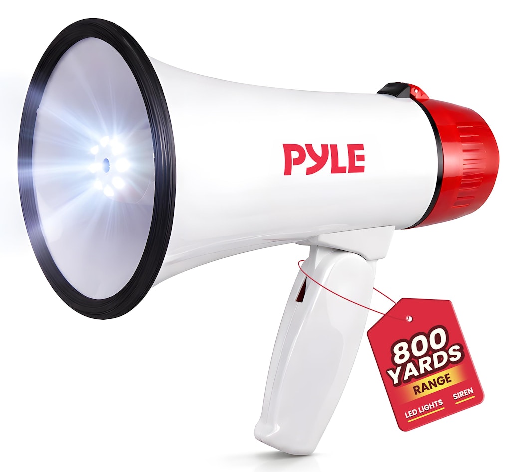 Pyle 30W Portable Megaphone w/ Built-in Siren & LED Lights: $11 Pyle 30W Portable Megaphone w/ Built-in Siren & LED Lights: $11