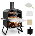 Costway 2-Layer Wood-Fired Outdoor Pizza Oven for $97 + free shipping