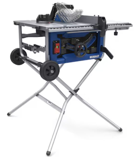Kobalt 10" 15A Portable Jobsite Table Saw w/ Folding Stand: $199