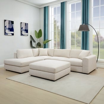 East & Vine Andee Fabric Sectional w/ Ottoman: $1,200 East & Vine Andee Fabric Sectional w/ Ottoman: $1,200