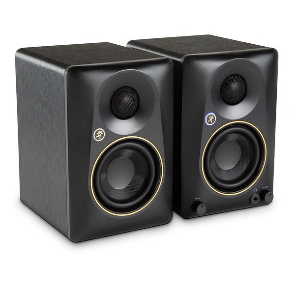 Mackie 3.5" Limited-Edition Gold Trim Powered Studio Monitors: $110