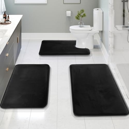 Clara Clark 3-Piece Memory Foam Bath Rug Set: $24.99