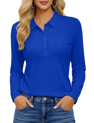 Yucolen Women's Long Sleeve Polo Shirt: $19.97 Yucolen Women's Long Sleeve Polo Shirt: $19.97