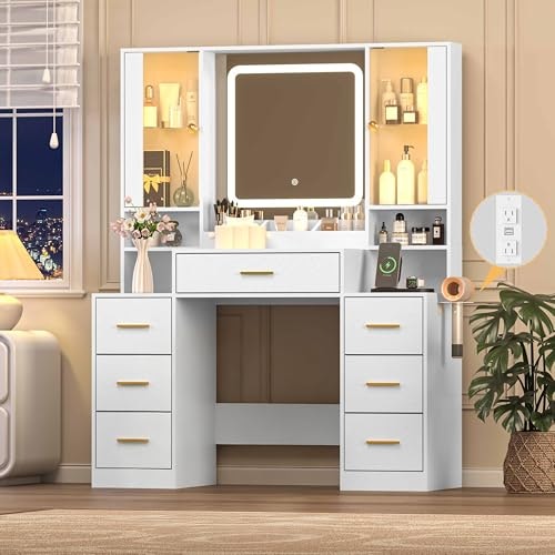 Wodeer Makeup Vanity Desk with Mirror and Lights: $203.99