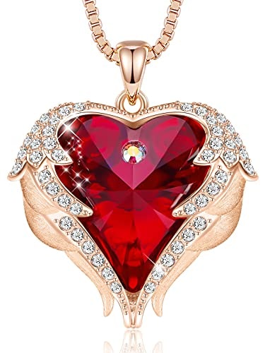 CDE Angel Wings Heart Birthstone Pendant Necklace: $29.99 CDE Angel Wings Heart Birthstone Pendant Necklace: $29.99