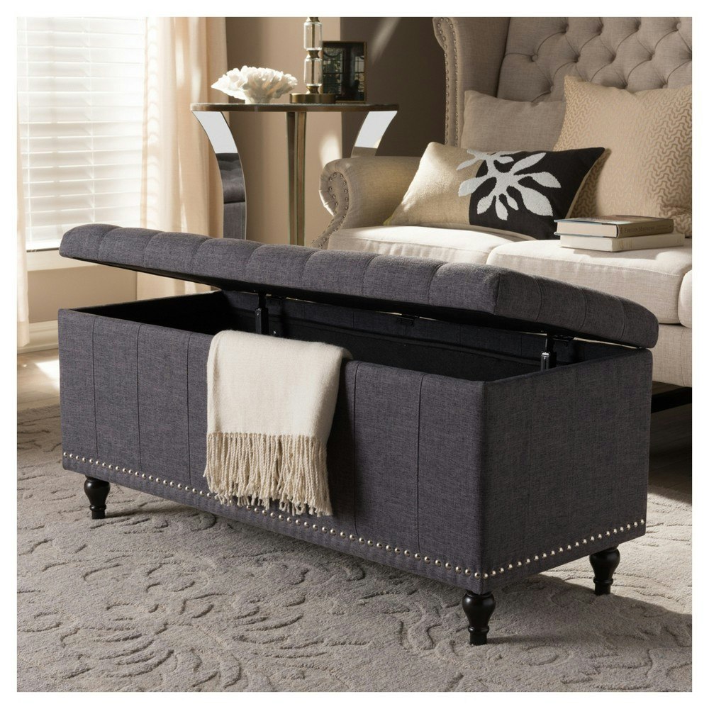 Baxton Studio Kaylee Tufted Storage Ottoman Bench: $154.99
