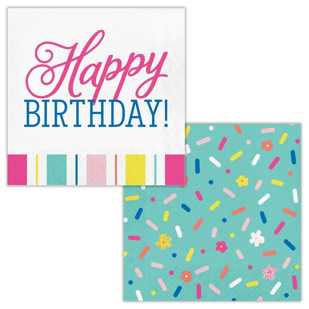 Say Hooray! Birthday Brights Disposable Napkins 64-Count: $24.99 Say Hooray! Birthday Brights Disposable Napkins 64-Count: $24.99