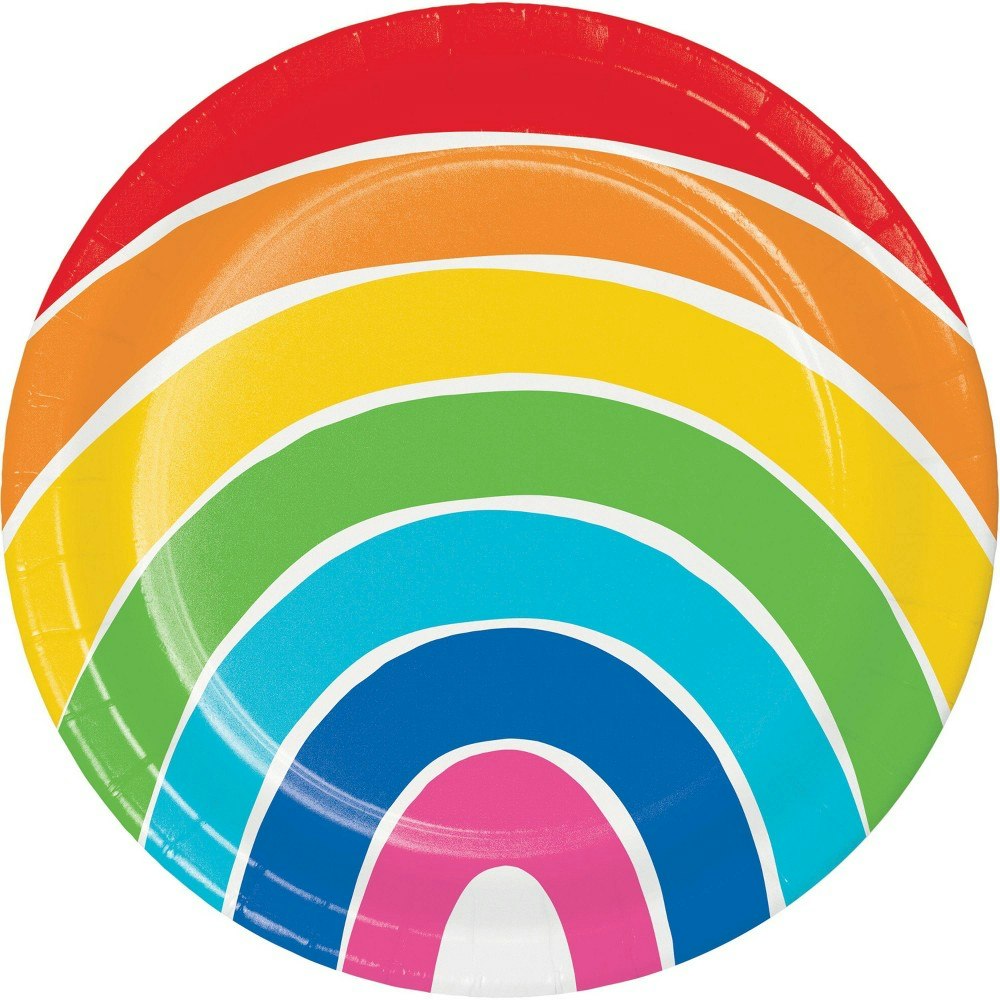 Say Hooray! Rainbow Cheer Disposable Paper Plates 32-Count: $24.99 Say Hooray! Rainbow Cheer Disposable Paper Plates 32-Count: $24.99
