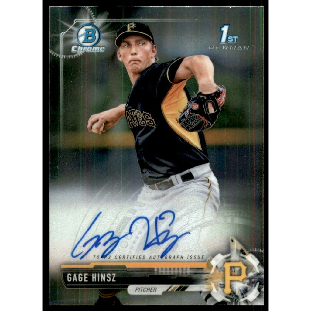 2017 Bowman Chrome Prospect Autographs Gage Hinsz: $7.20 2017 Bowman Chrome Prospect Autographs Gage Hinsz: $7.20