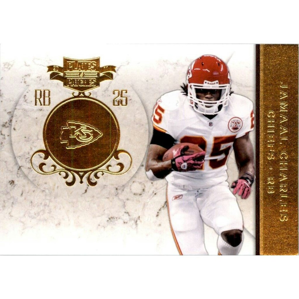 2011 Panini Plates and Patches Gold Jamaal Charles Trading Card: $9 2011 Panini Plates and Patches Gold Jamaal Charles Trading Card: $9