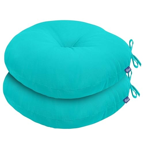 15"x15" Outdoor Round Tufted Bistro Chair Cushion 2-Pack: $11.49