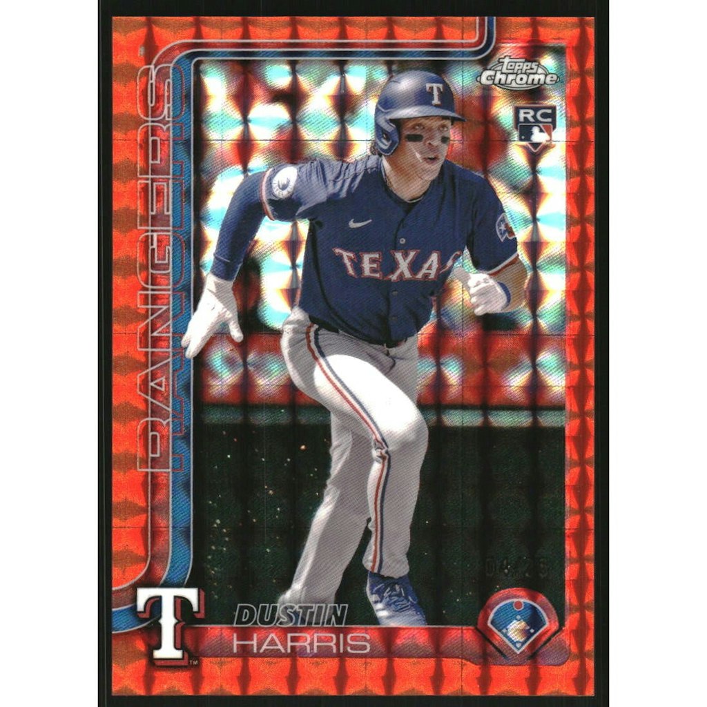 2025 Topps Chrome Dustin Harris Orange Geometric Refractor Baseball Card: $18 2025 Topps Chrome Dustin Harris Orange Geometric Refractor Baseball Card: $18
