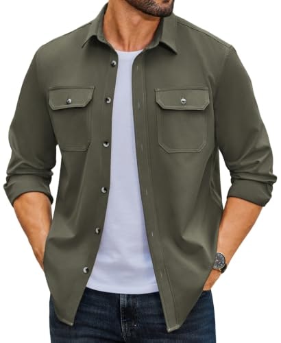 Coofandy Men's Long Sleeve Button-Up Shirt Jacket: $21.24 Coofandy Men's Long Sleeve Button-Up Shirt Jacket: $21.24
