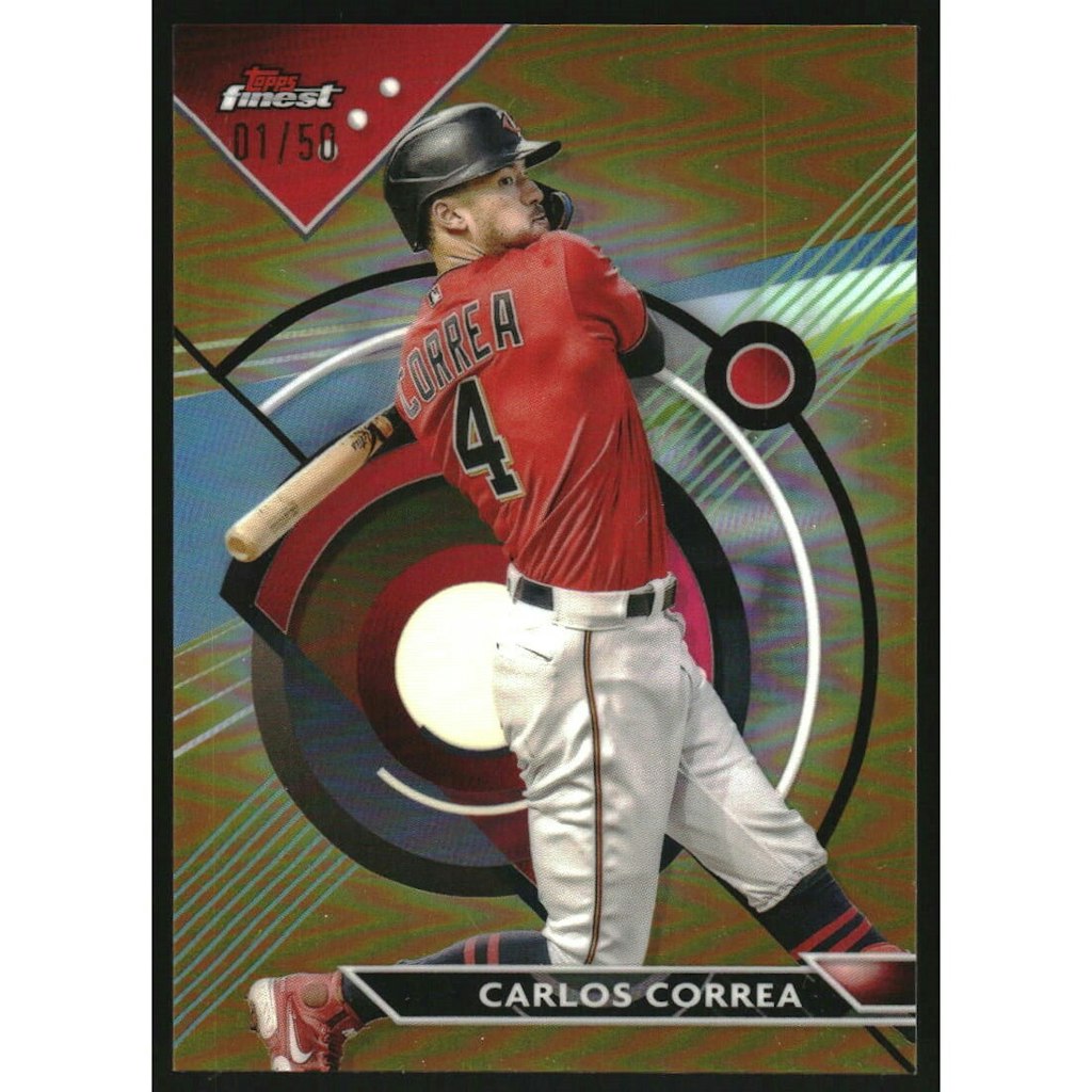 2023 Finest Gold Refractor Carlos Correa Trading Card: $9