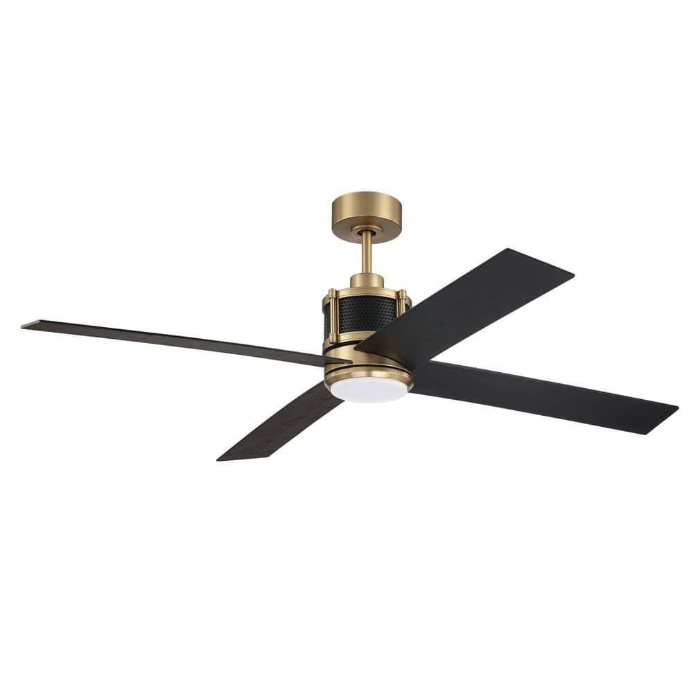 56-inch Satin Brass and Black Walnut Integrated LED Ceiling Fan: $345.60 56-inch Satin Brass and Black Walnut Integrated LED Ceiling Fan: $345.60