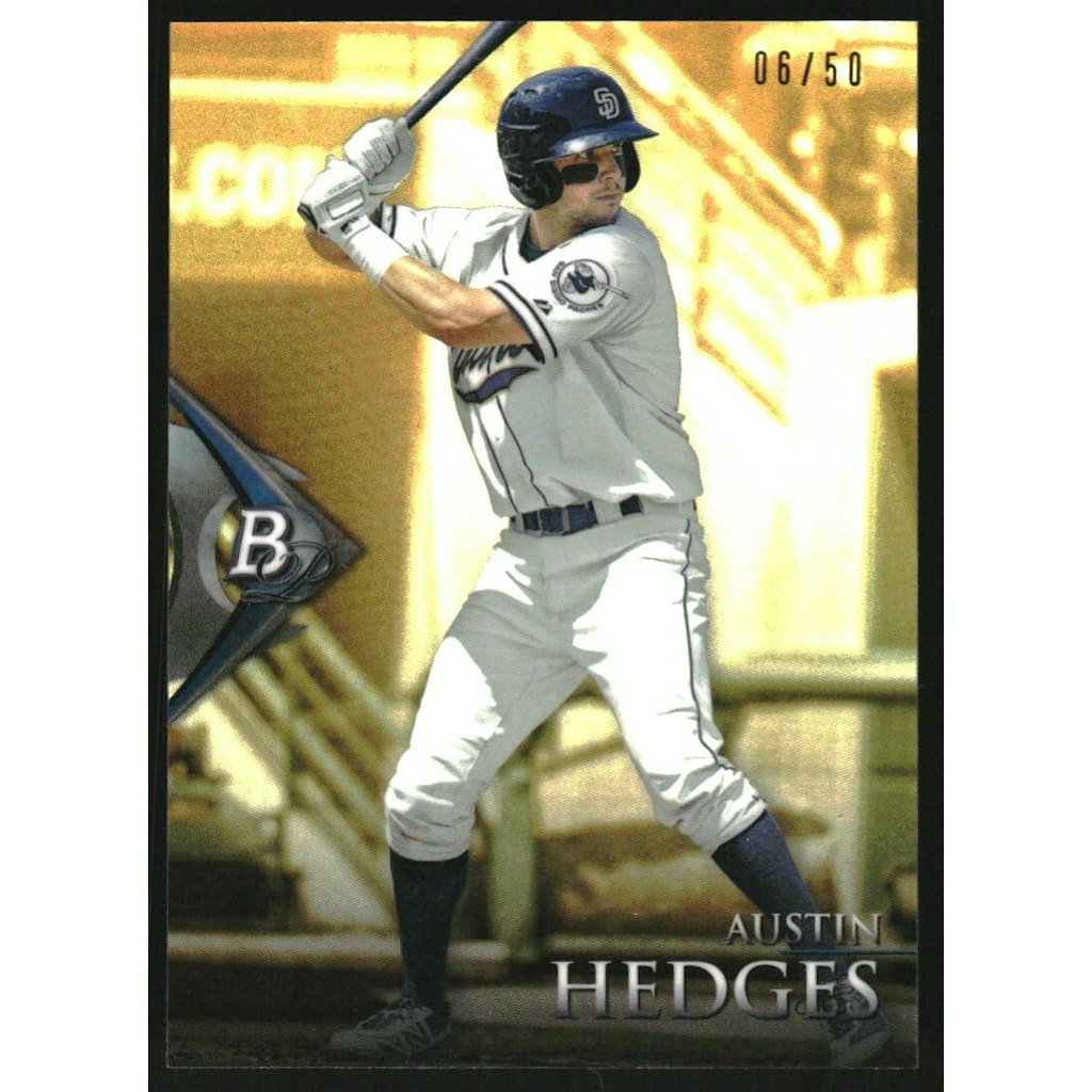 2014 Bowman Platinum Chrome Austin Hedges Gold Refractor Prospect Card: $8 2014 Bowman Platinum Chrome Austin Hedges Gold Refractor Prospect Card: $8