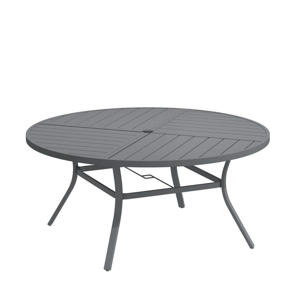 53.1-Inch Round Metal Outdoor Dining Table: $269 53.1-Inch Round Metal Outdoor Dining Table: $269