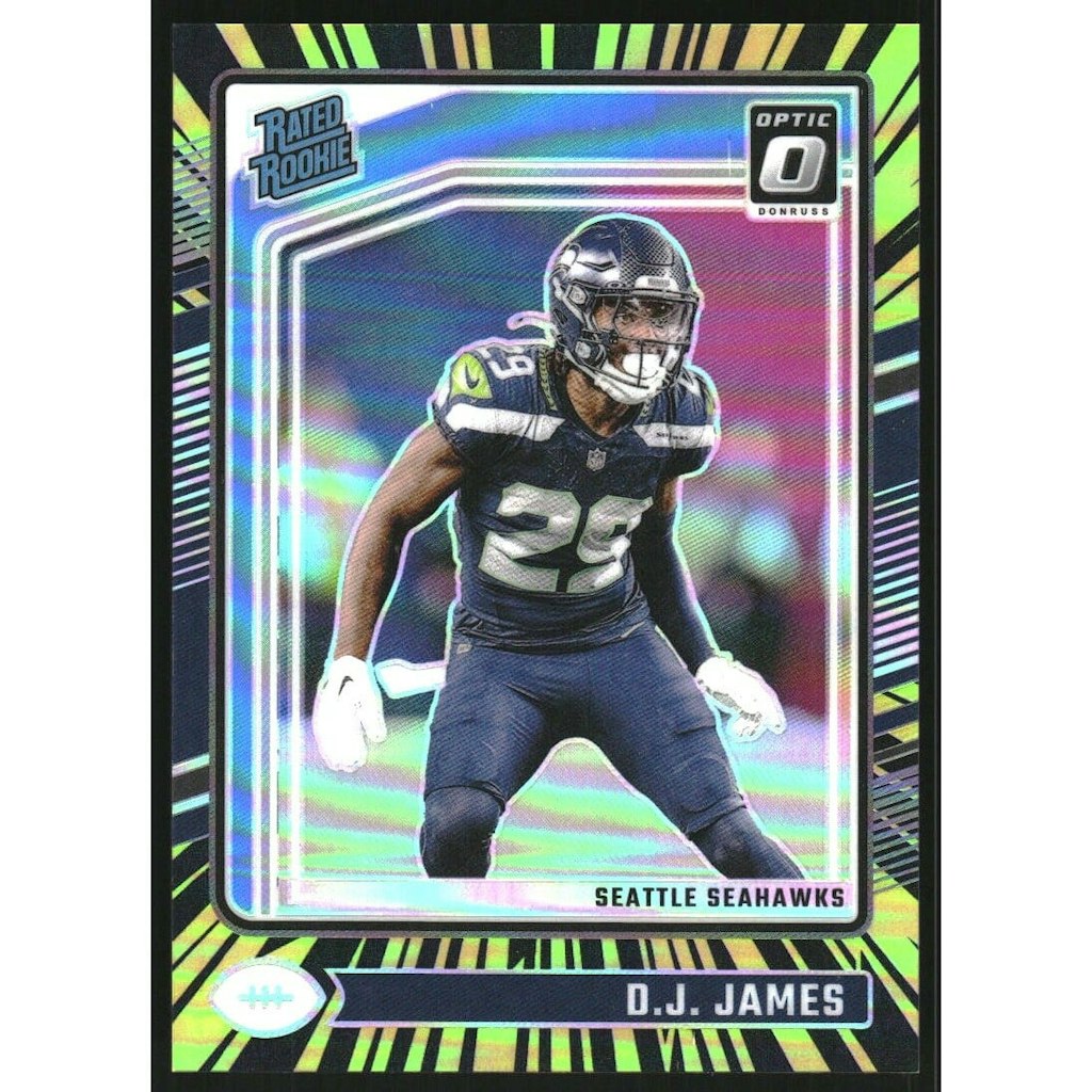 2024 Donruss Optic D.J. James Rookie Rated Electricity Trading Card: $8