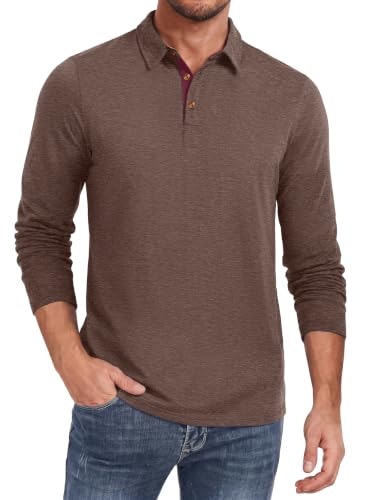 Pegeno Men's Long Sleeve Polo Shirt: $19.99 Pegeno Men's Long Sleeve Polo Shirt: $19.99