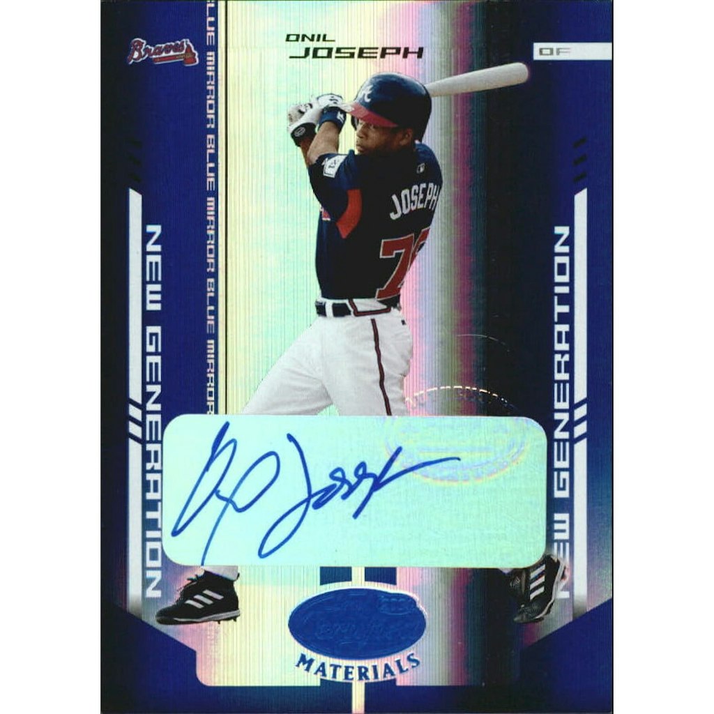 2004 Leaf Certified Materials Mirror Autograph Blue Onil Joseph /100: $7
