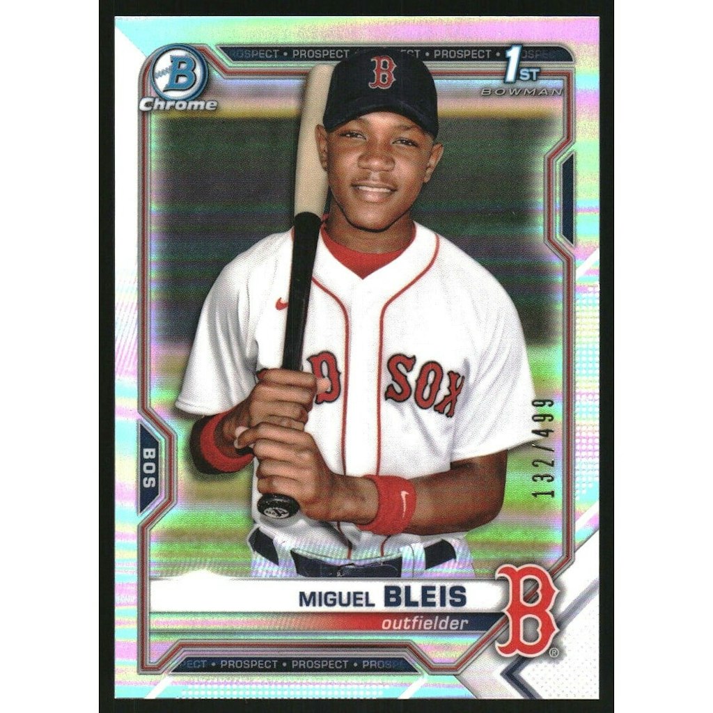 2021 Bowman Chrome Prospects Miguel Bleis Refractor Card: $10 2021 Bowman Chrome Prospects Miguel Bleis Refractor Card: $10
