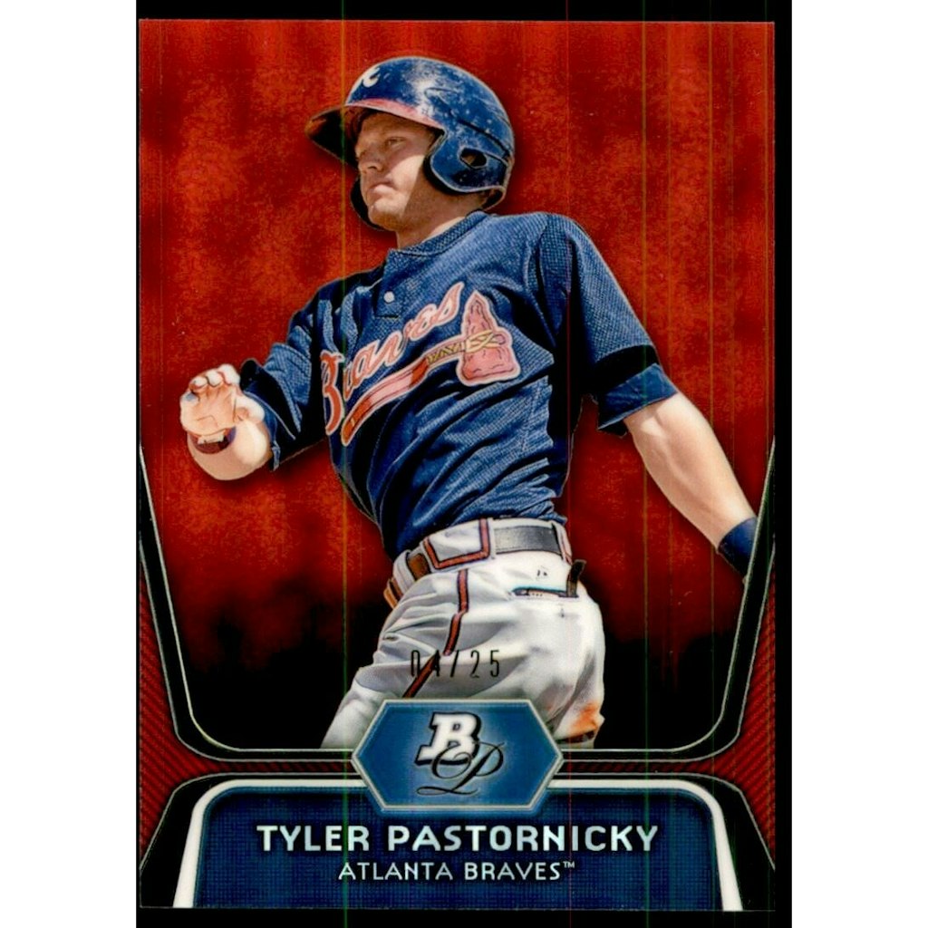 2012 Bowman Platinum Tyler Pastornicky Prospects Red Refractor Card #BPP70: $10 2012 Bowman Platinum Tyler Pastornicky Prospects Red Refractor Card #BPP70: $10