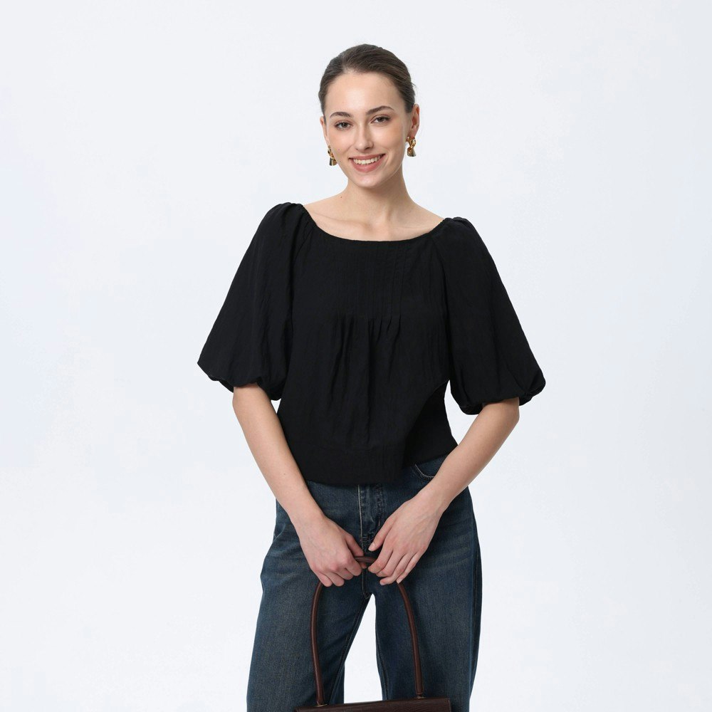 A New Day Women's Puff Short Sleeve Backless Blouse: $32 A New Day Women's Puff Short Sleeve Backless Blouse: $32