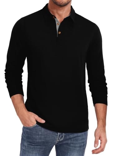 Pegeno Men's Long Sleeve Performance Polo Shirt: $19.54 Pegeno Men's Long Sleeve Performance Polo Shirt: $19.54