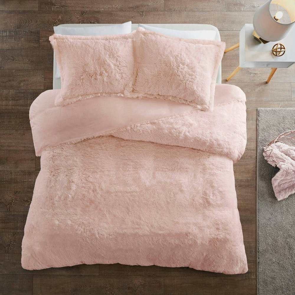 Intelligent Design Leena Full/Queen Shaggy Faux Fur 3-Piece Duvet Cover Set: $54.99 Intelligent Design Leena Full/Queen Shaggy Faux Fur 3-Piece Duvet Cover Set: $54.99