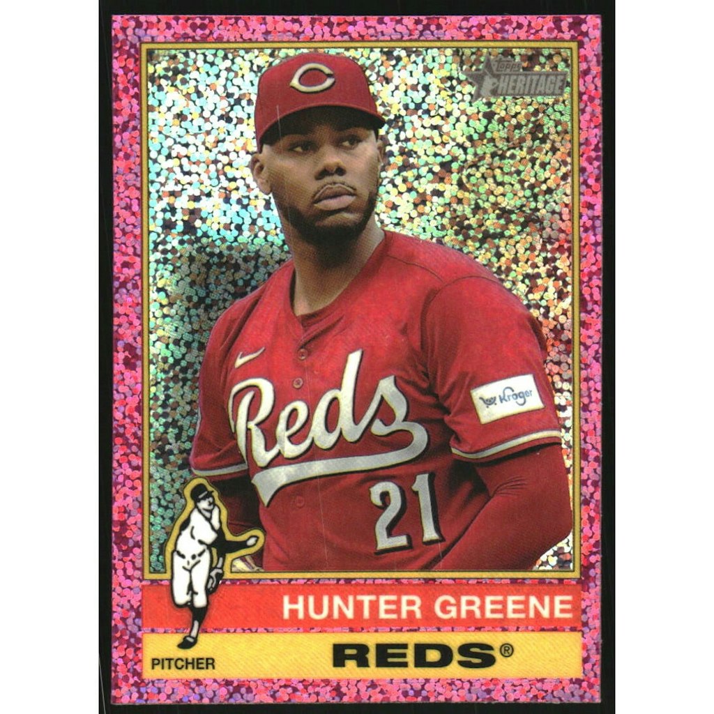 2025 Topps Heritage Chrome Hunter Greene Pink Sparkle Refractor Card: $7.20 2025 Topps Heritage Chrome Hunter Greene Pink Sparkle Refractor Card: $7.20