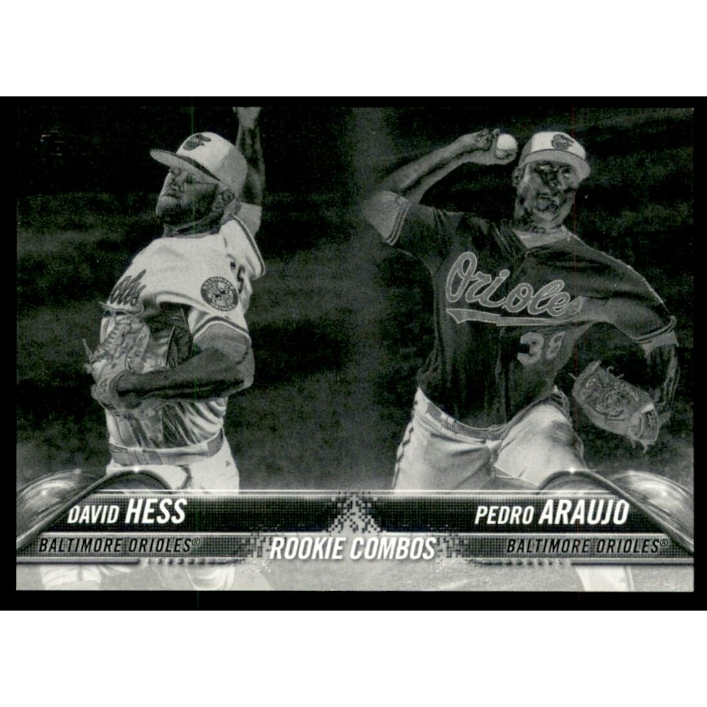 2018 Topps Update Black and White Negative #US29 David Hess/Pedro Araujo: $9