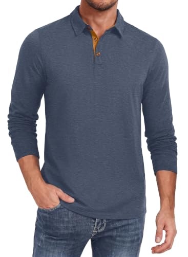 Pegeno Men's Long Sleeve Polo Shirt: $19.54 Pegeno Men's Long Sleeve Polo Shirt: $19.54