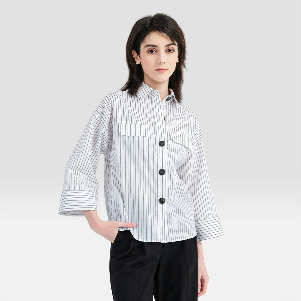 A New Day Women's Long Sleeve Collared Utility Shirt: $32 A New Day Women's Long Sleeve Collared Utility Shirt: $32