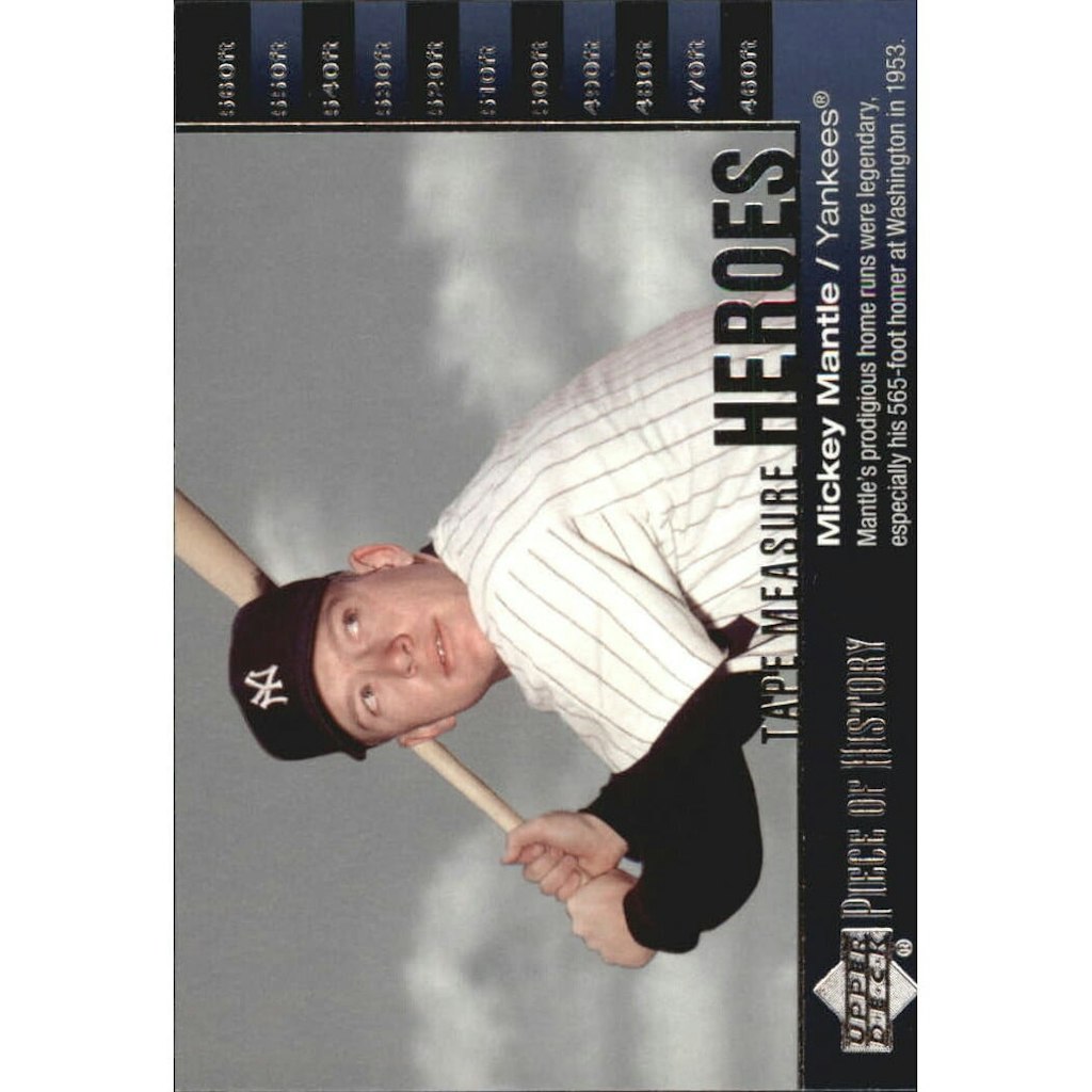 2002 Upper Deck Piece of History Tape Measure Heroes #TM7 Mickey Mantle Card: $7.50