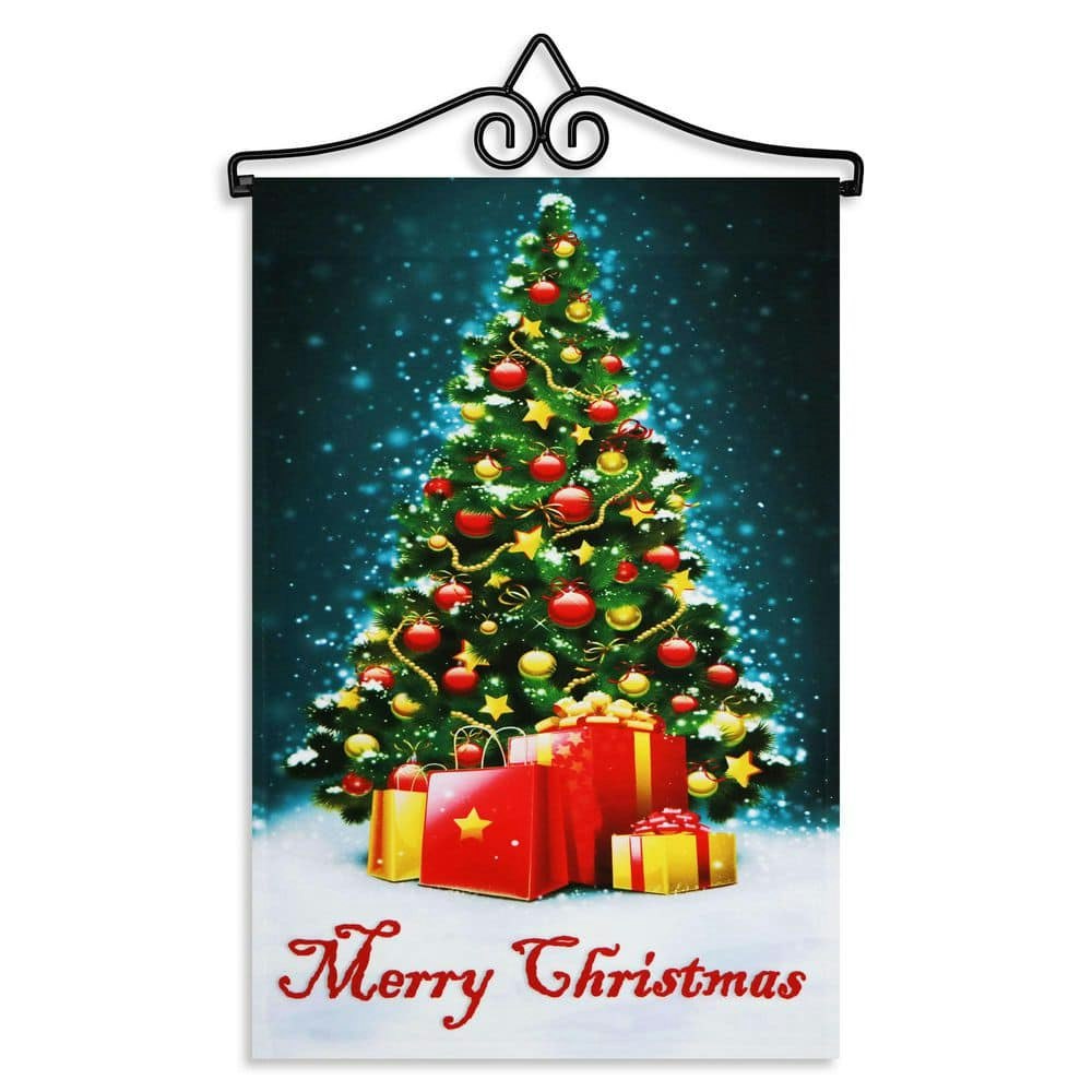 1' x 1.5' Polyester Merry Christmas Tree Garden Flag with Hanger: $19.95 1' x 1.5' Polyester Merry Christmas Tree Garden Flag with Hanger: $19.95