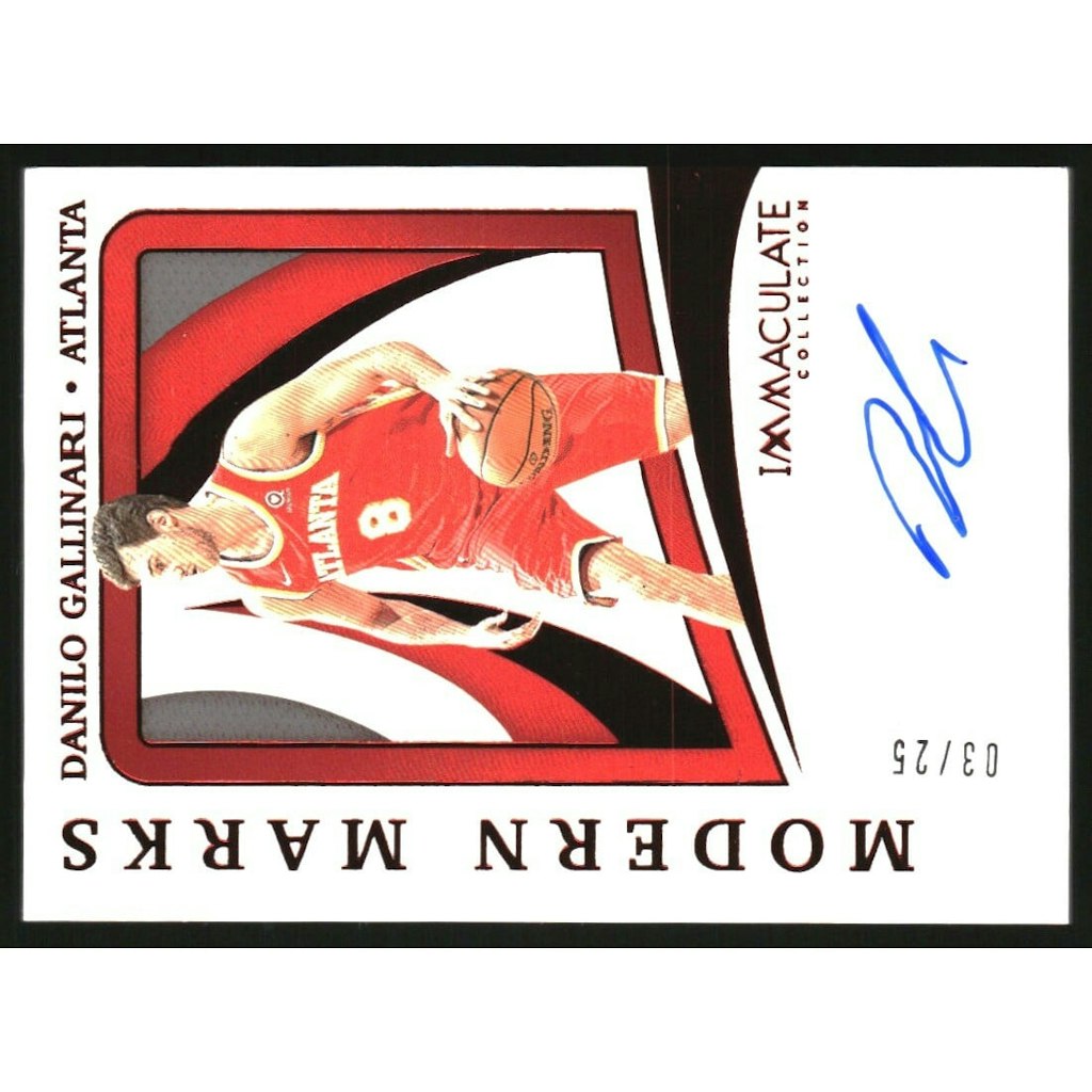 2020-21 Panini Immaculate Collection Modern Marks Red Danilo Gallinari Autograph Card: $15 2020-21 Panini Immaculate Collection Modern Marks Red Danilo Gallinari Autograph Card: $15