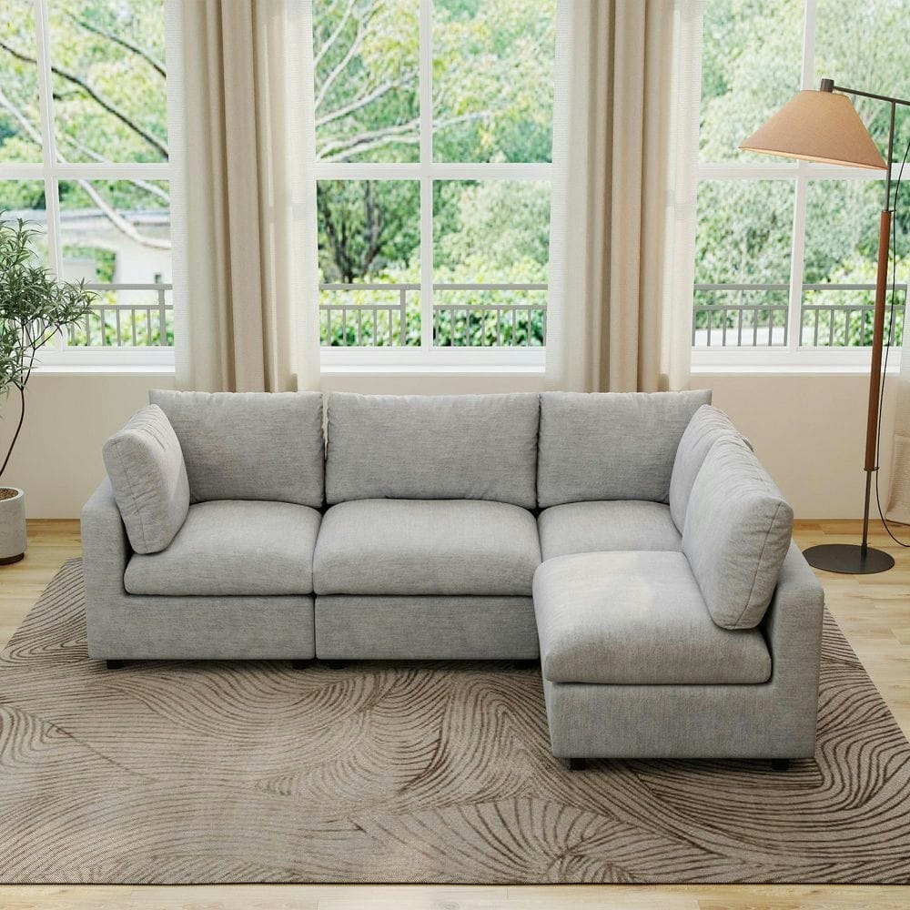 Lawson 134-inch Modular L-Shaped Chenille Sofa: $946.45